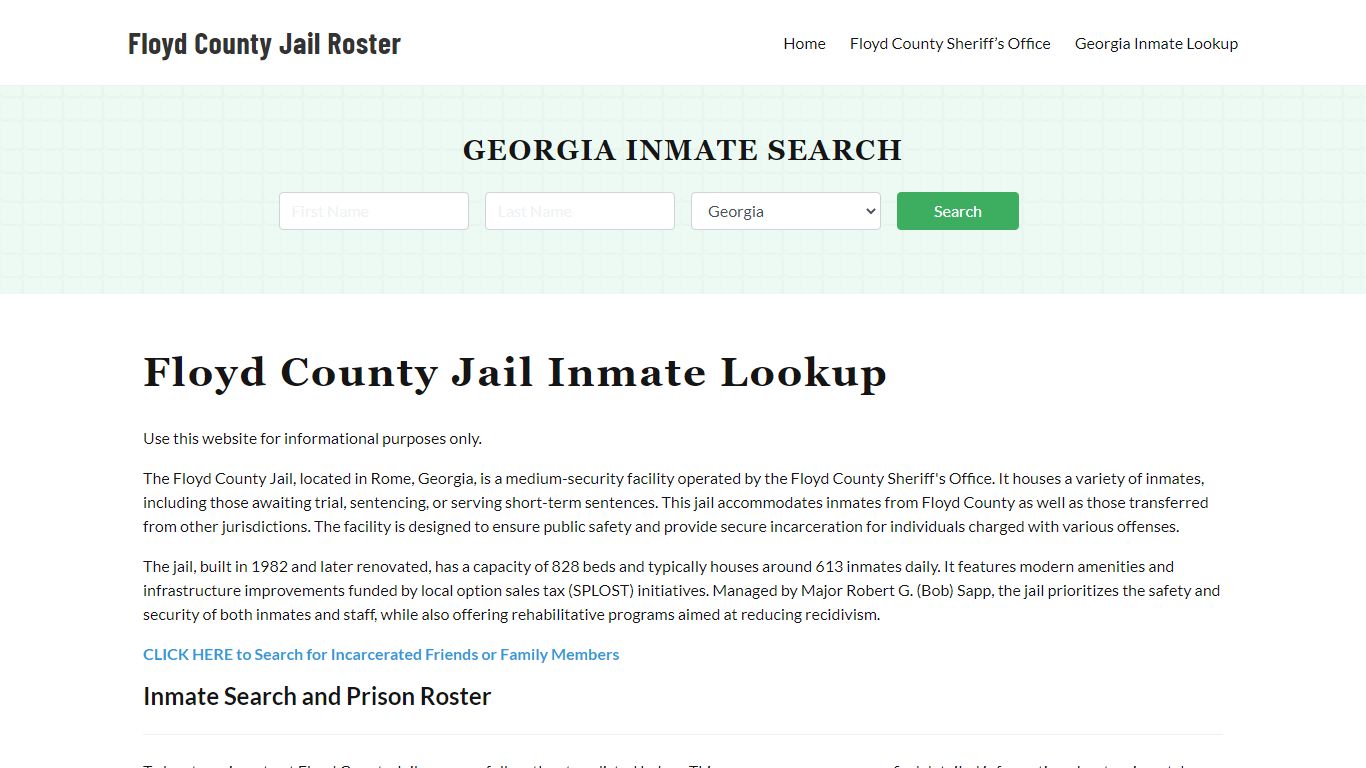 Floyd County Jail Roster Lookup, GA, Inmate Search